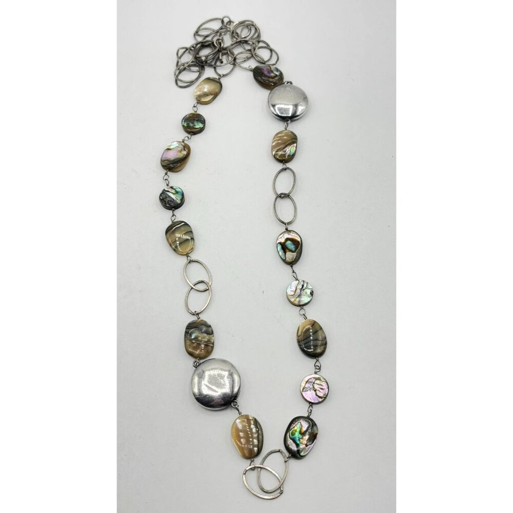 Sterling Silver & Abalone Shell Necklace 925